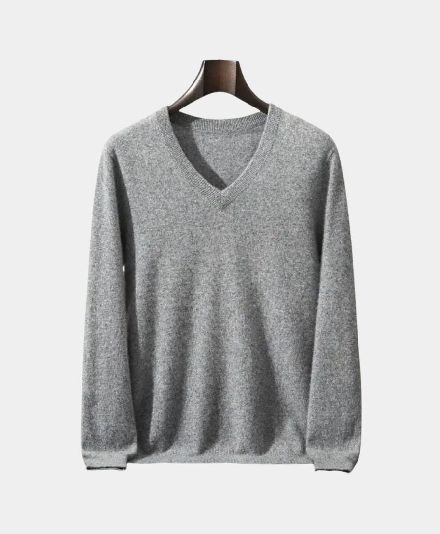 Cashmere V Neck Knitwear Sweater - Cross & Crown