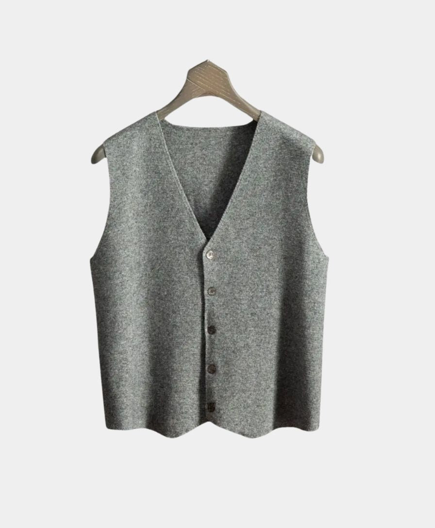 Cashmere Cardigan Vest  - Cross & Crown