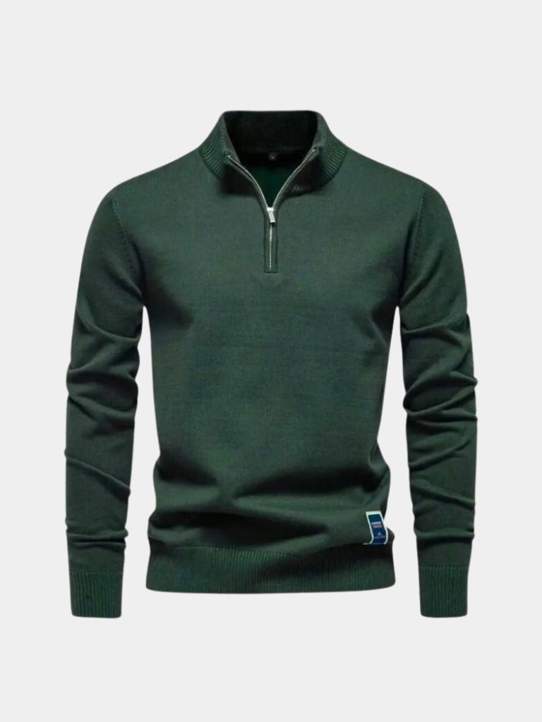 Essential Quarter-Zip Jumper Sweater - Cross & Crown
