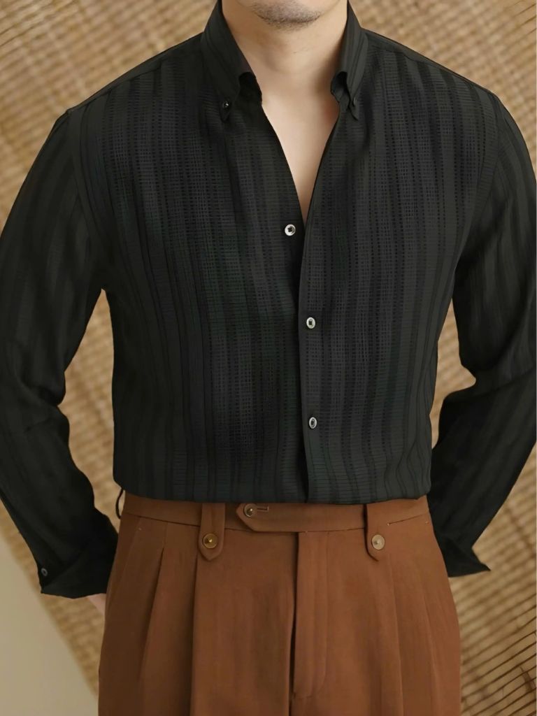 Striped Button Down Seersucker Shirt - Cross & Crown