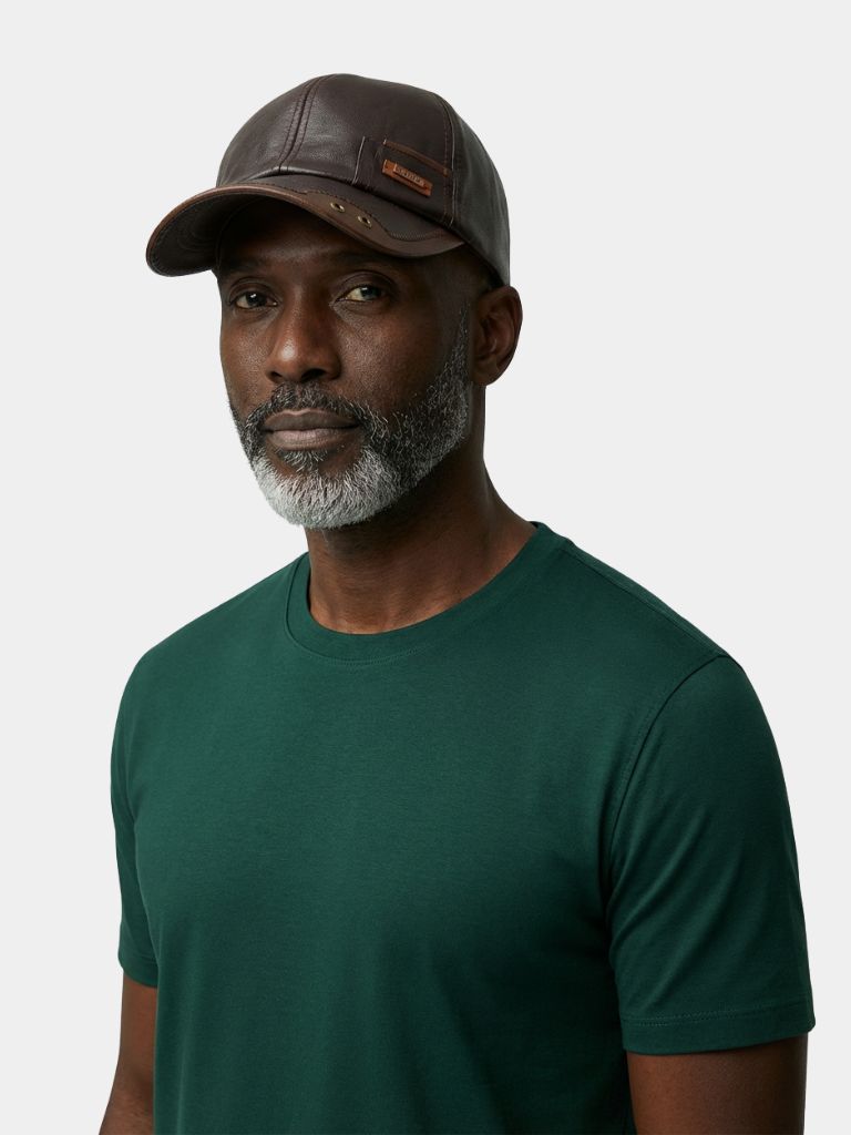 Rustieke leren pet met kroon - Kruis &amp; Kroon