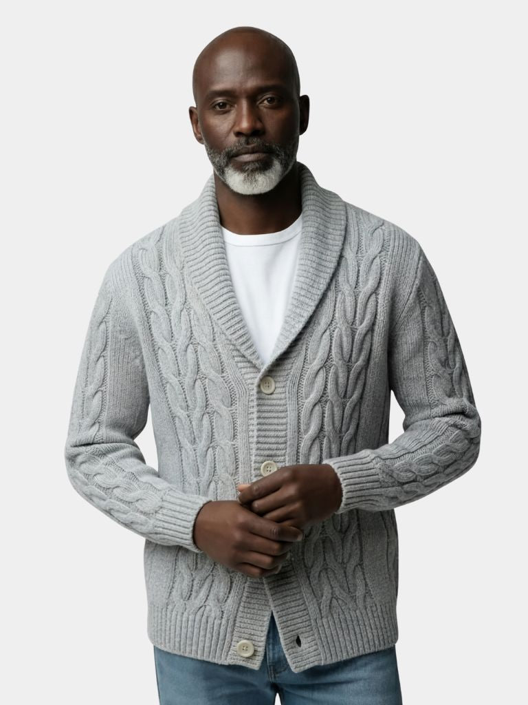 Men's Elegant Knit Cardigan - Cross & Crown