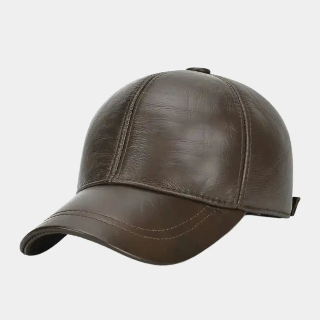 2024 Adjustable Men's Genuine Cowhide Leather Baseball Cap for Fall Winter Outdoor Sports Hat Men Real Cowhide Leather Caps Cross & Crown