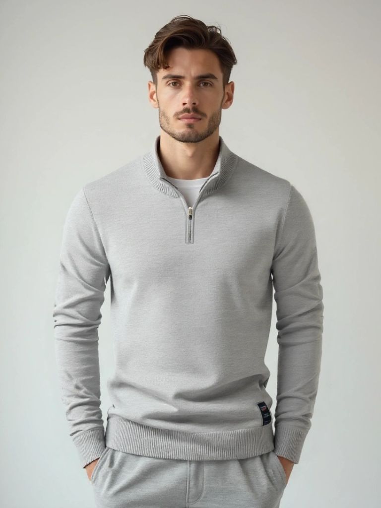 Half Zip Knitwear Pullover Sweater - Cross & Crown