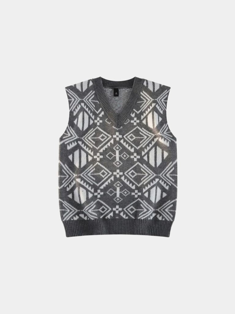 Academic Retro Knit Vest - Cross & Crown