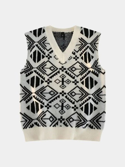 Akademische Retro-Strickweste - <tc>Cross & Crown</tc>