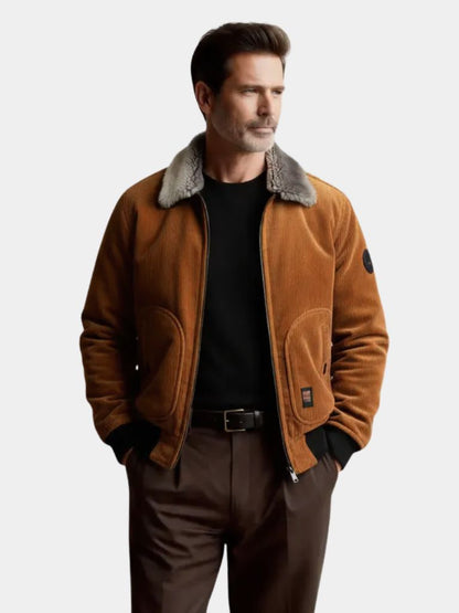 Thermal Windbreaker Corduroy Jacket - Cross & Crown