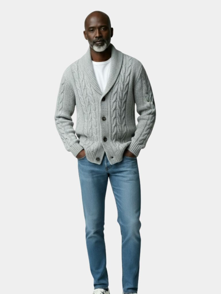 Men's Elegant Knit Cardigan - Cross & Crown