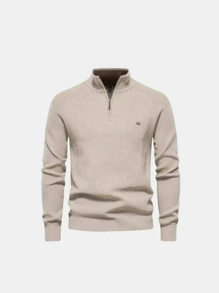 Elegant Quarter Zip Sweater - Cross & Crown