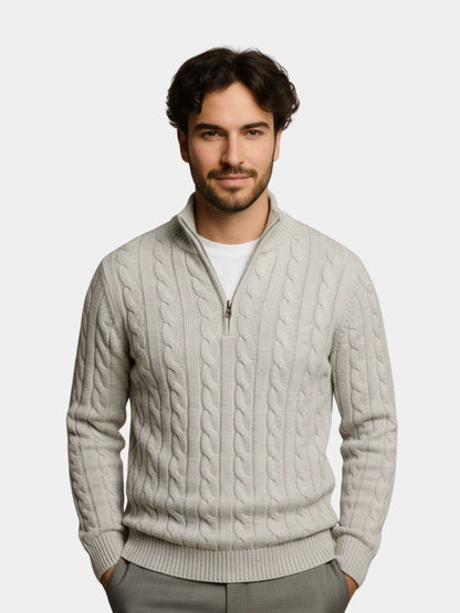 Essential Half Zip Curve Sweater - Cross & Crown