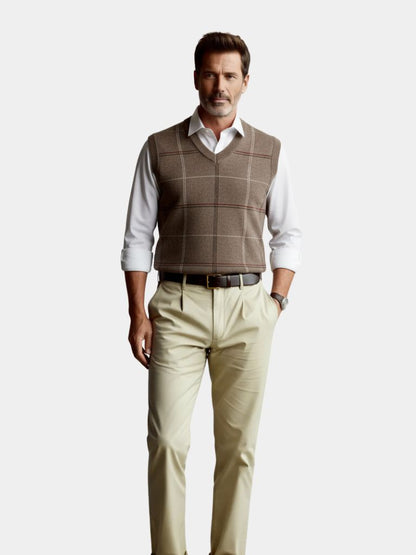 Academic Checkered Kinit Vest - Cross & Crown