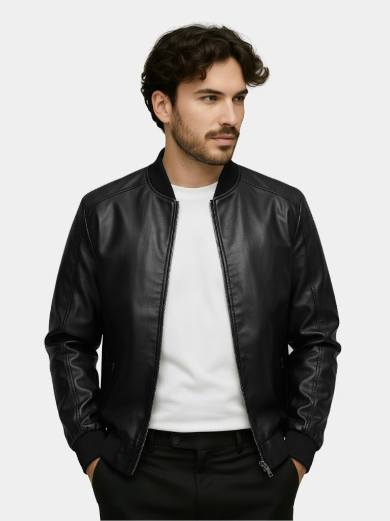 Essential Leather Jacket - Cross & Crown