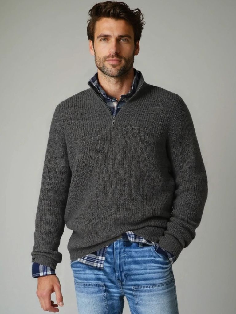 Classic Highland Quarter-Zip Sweater - Cross & Crown