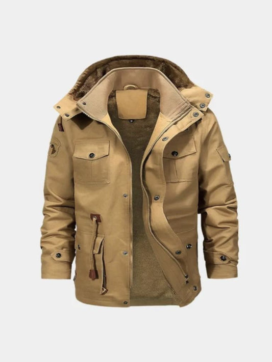 Fleece Hooded Bomber Jacket - Cross & Crown