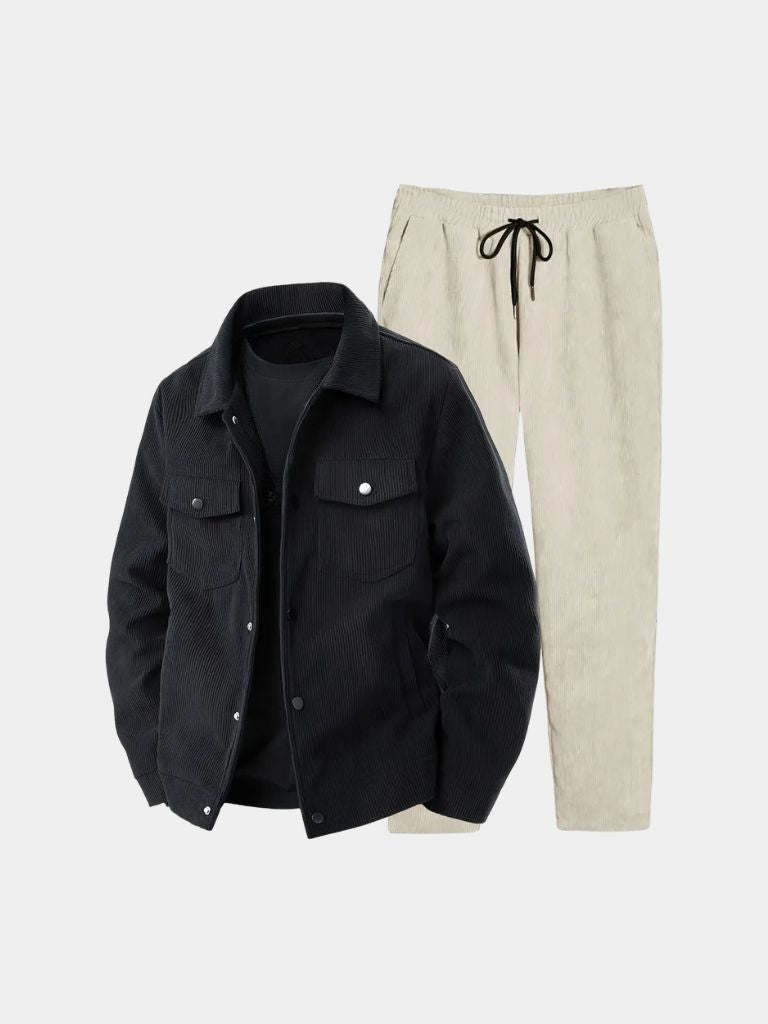 Ivory Corduroy Set - Cross & Crown