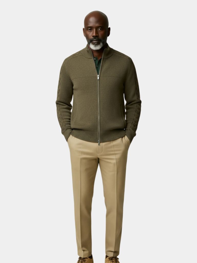 Cashmere Zip Sweater Knit Turtleneck - Cross & Crown