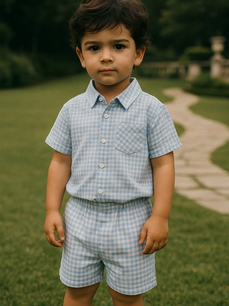 Petit Marquis Summer Check Set - Cross & Crown