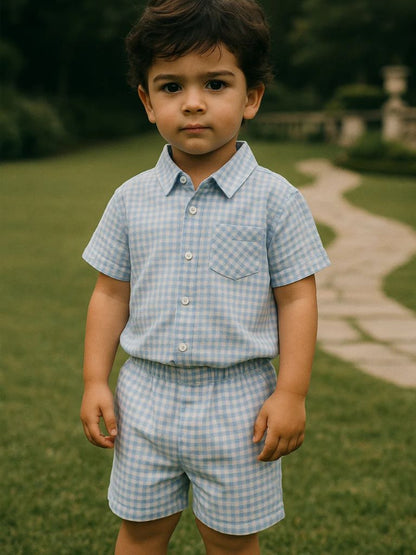 Petit Marquis Summer Check Set - Cross & Crown