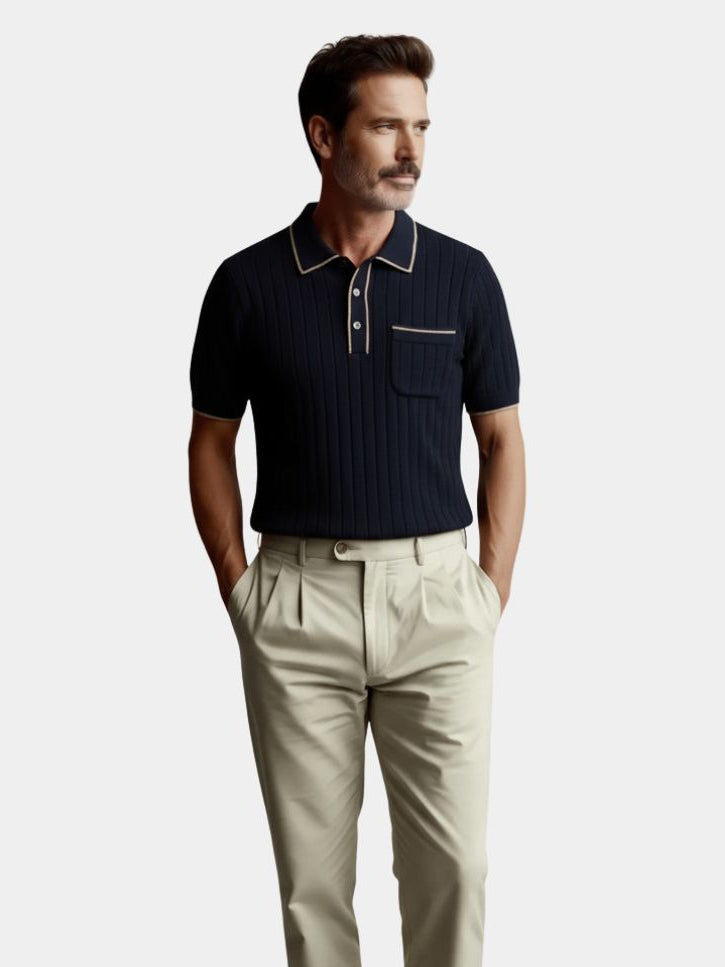 Old Money Knit Polo Shirt - Cross & Crown