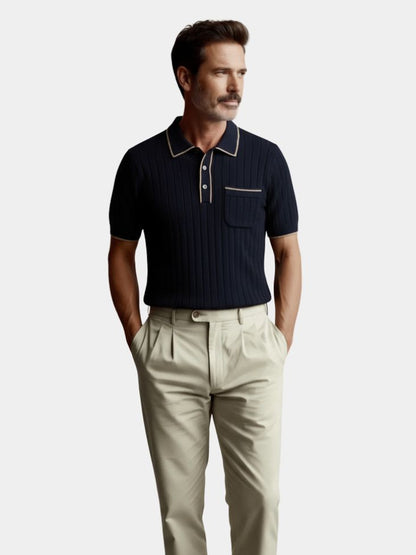Old Money Knit Polo Shirt - Cross & Crown