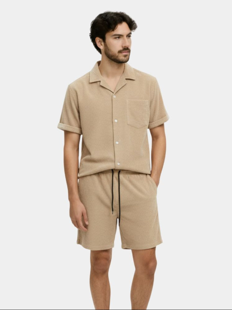 Summer Corduroy Set Shorts and Shirt - Cross & Crown