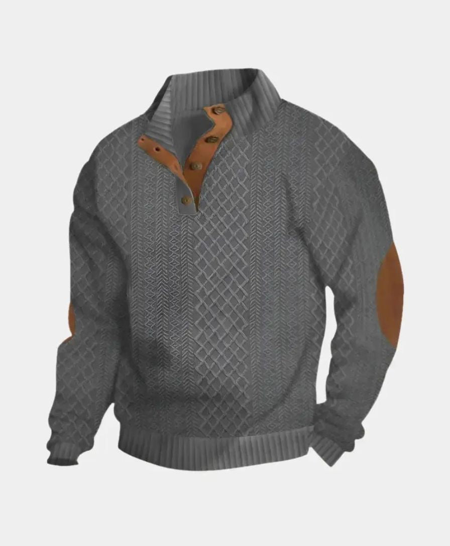 Pullover classico in maglia a collo alto - <tc>Cross & Crown</tc>