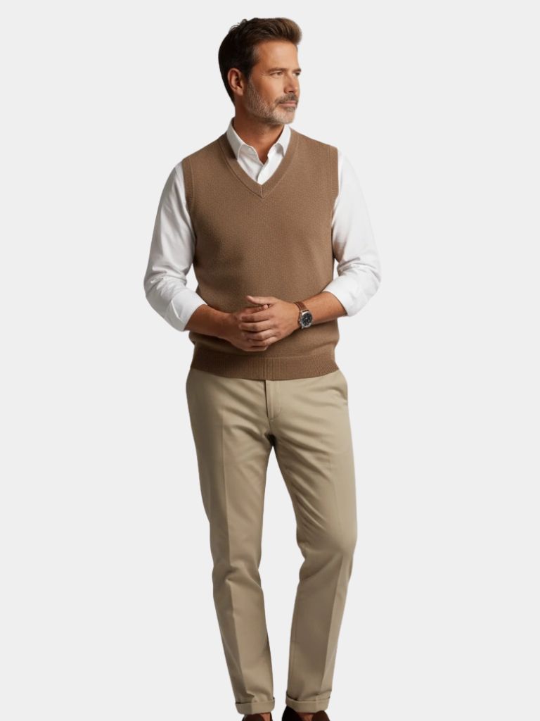 100% Merino Wool Sweater Vest - Cross & Crown