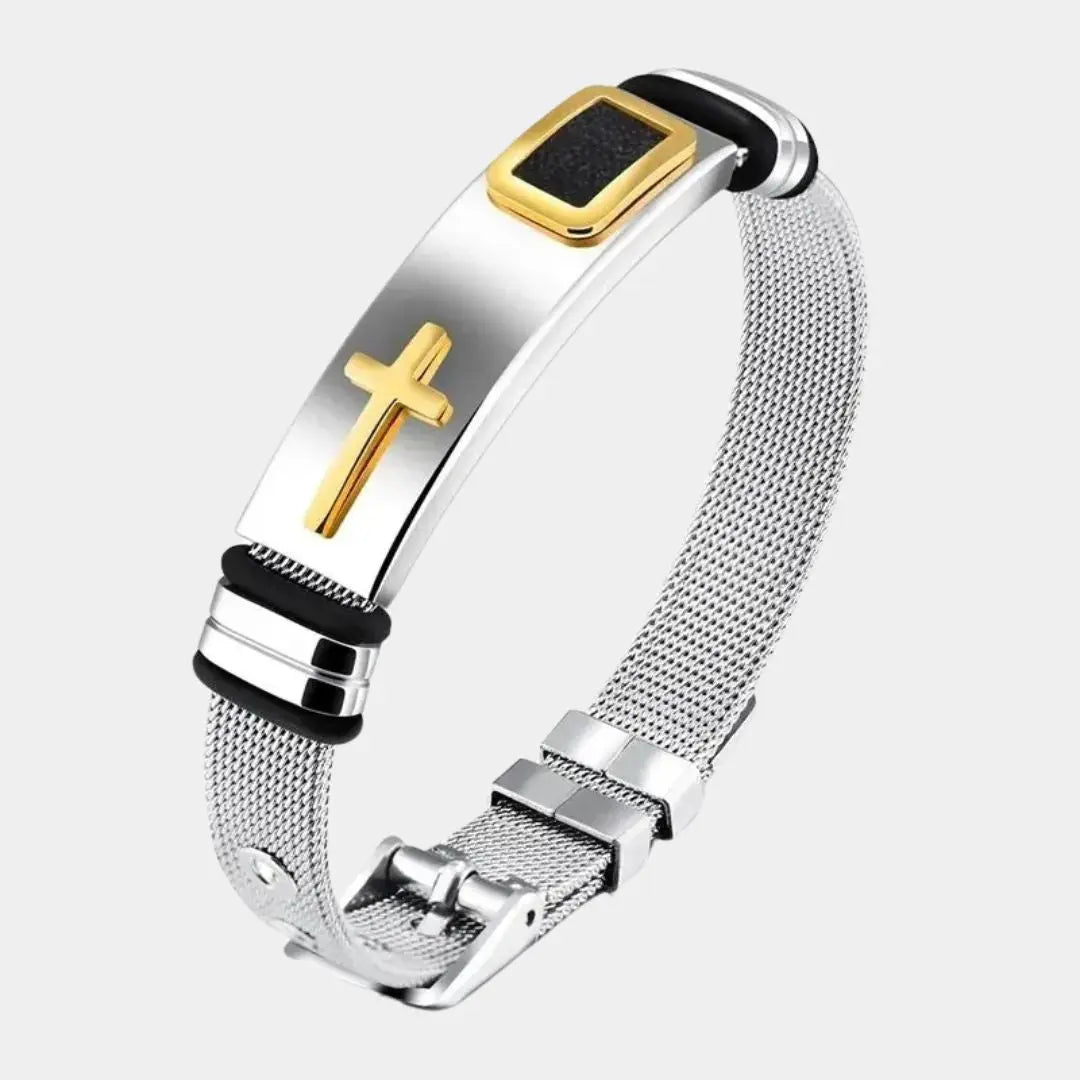 Trendy Christian Cross Adjustable Titanium Steel Men's Bracelet New Fashion Metal Religious Accessories Party Charming Jewelry Cross & Crown