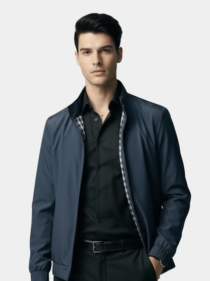 Casual Solid Bomber Jacket - Cross & Crown