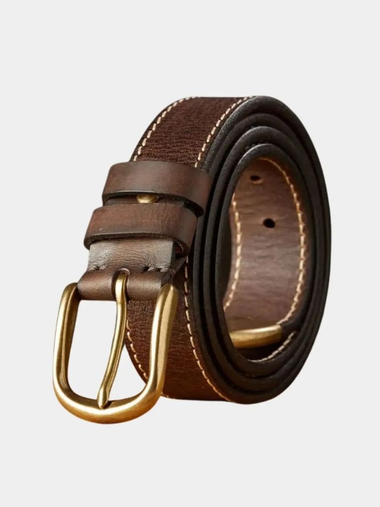 Vintage Leather Thickened Belt - Cross & Crown
