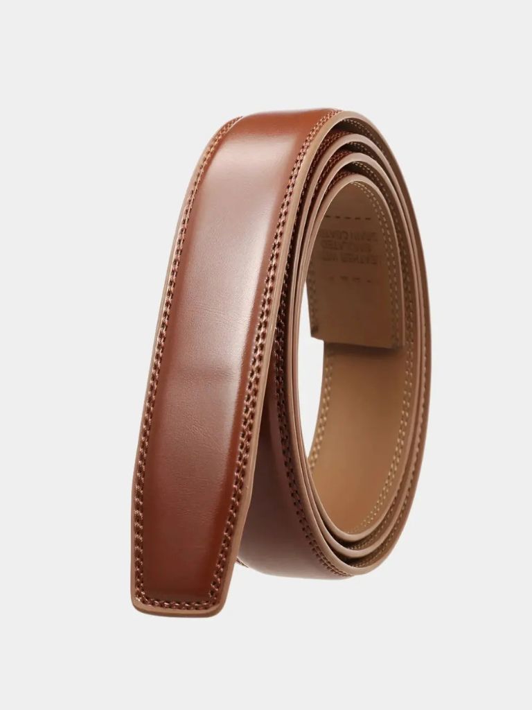 Essential Elegant Leather Belt Without Buckle - Cross & Crown