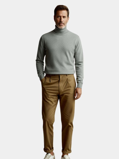 100% Merino Wool Turtleneck Sweater - Cross & Crown