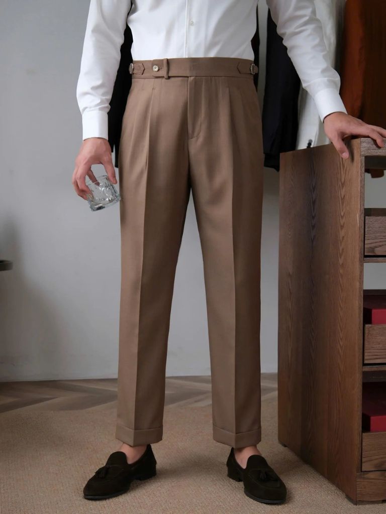 Classic Genova Sidetab Trousers - Cross & Crown