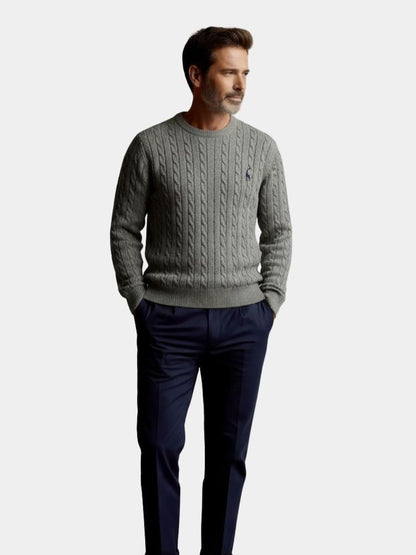 Cotton  Crew Neck Pullover Sweater - Cross & Crown