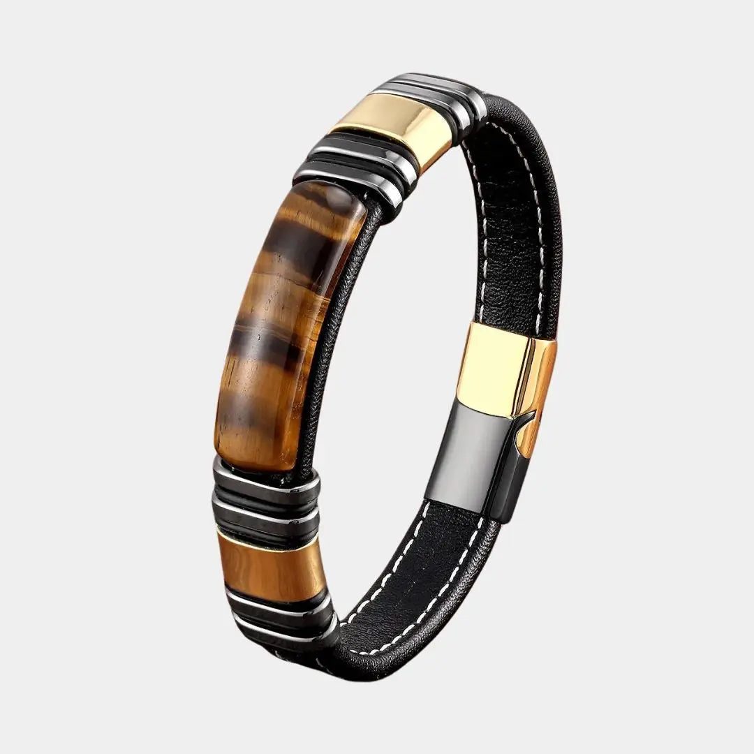 100% Natural Arc Tiger Eye Bracelet For Men Charm Stainless Steel Accessories Bangles 2021 Women Bracelet Fashion Jewelry Gifts Cross & Crown