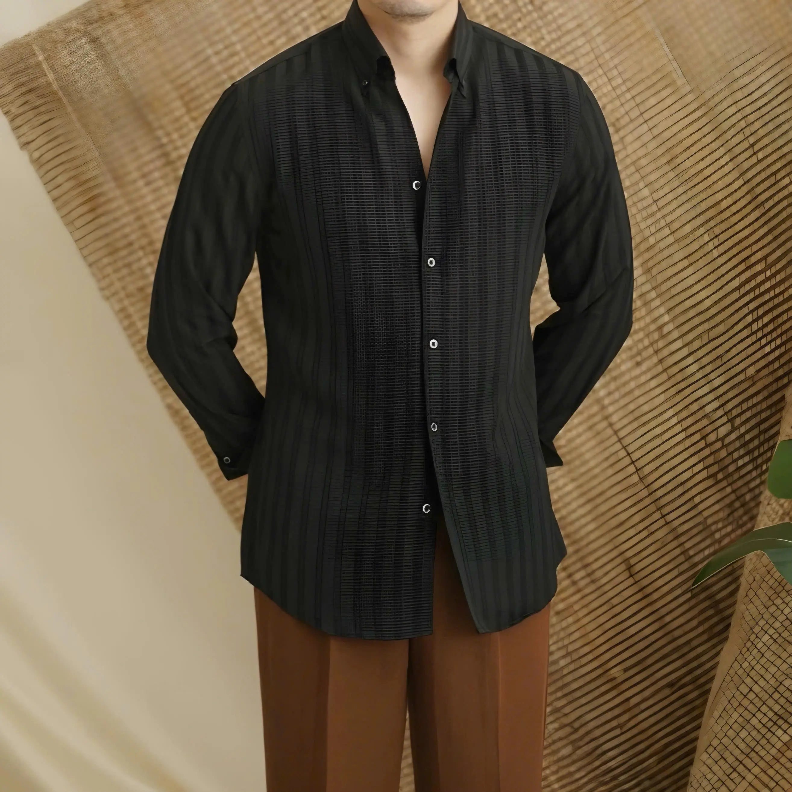 Striped Button Down Seersucker Shirt - Cross & Crown Cross & Crown