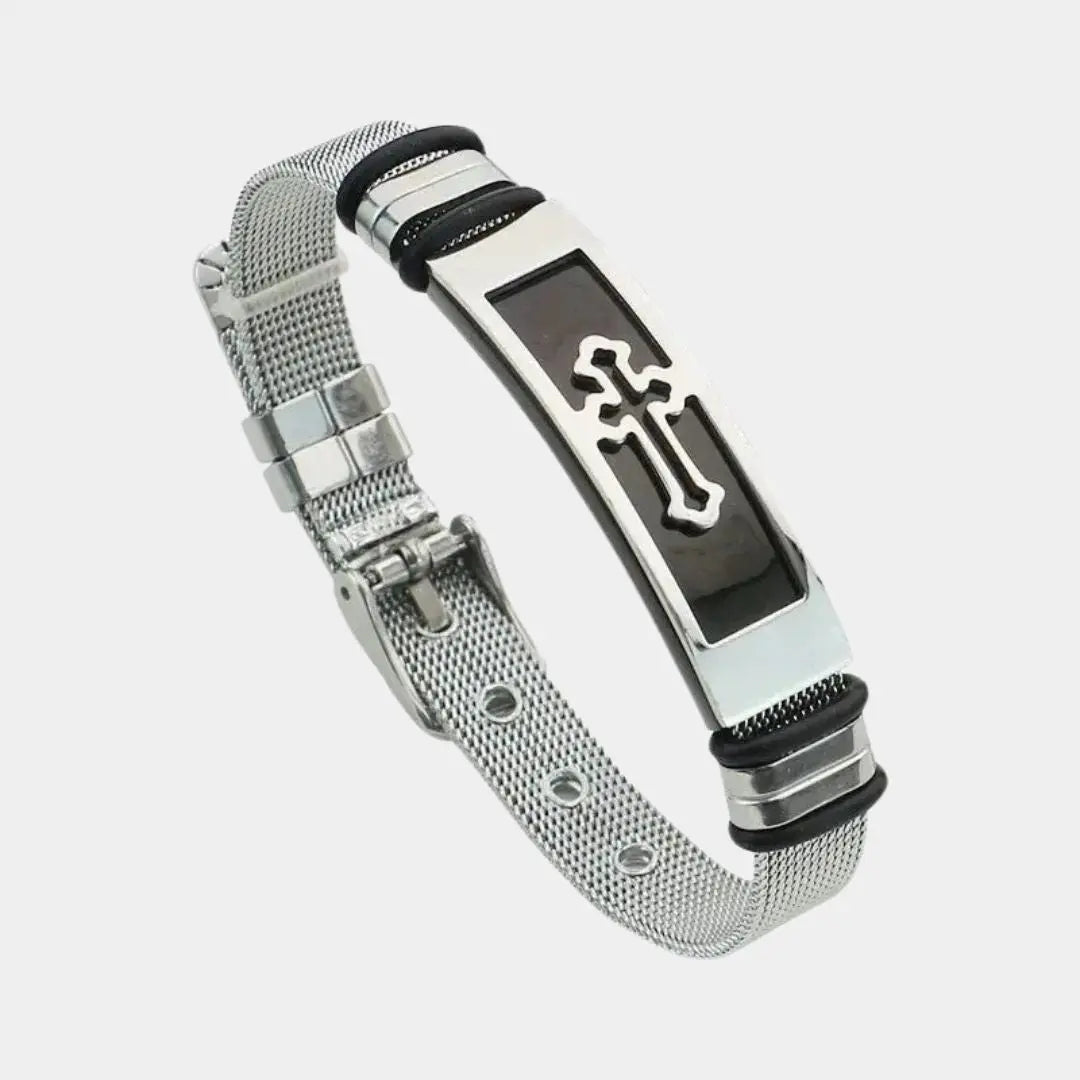 Trendy Christian Cross Adjustable Titanium Steel Men's Bracelet New Fashion Metal Religious Accessories Party Charming Jewelry Cross & Crown