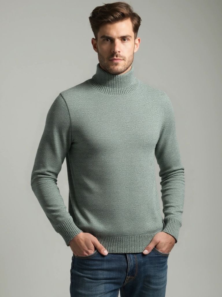 100% Merino Wool Turtleneck Sweater - Cross & Crown