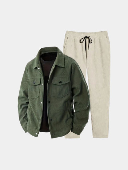 Ivory Corduroy Set - Cross & Crown