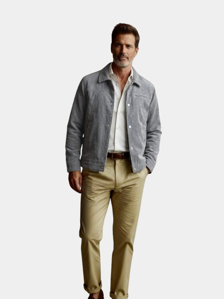 Minimalist Corduroy Sherpa Jacket - Cross & Crown