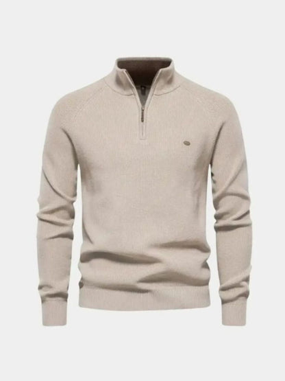 Elegant Quarter Zip Sweater - Cross & Crown
