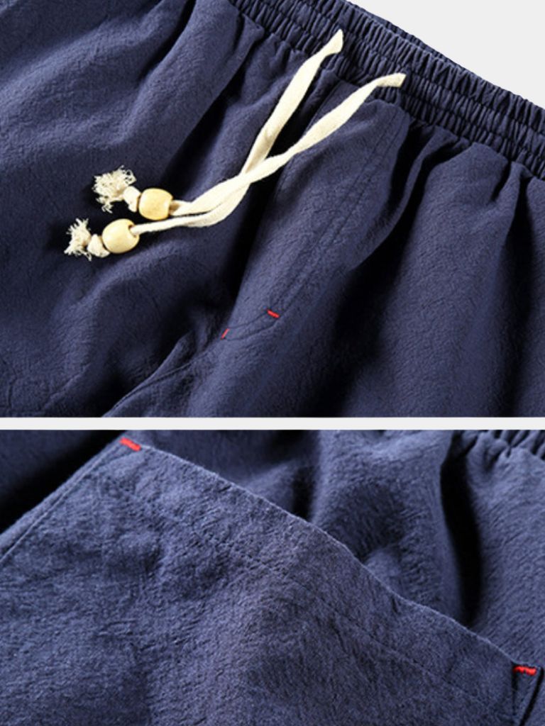 Azure Coast Linen Trousers - Cross & Crown