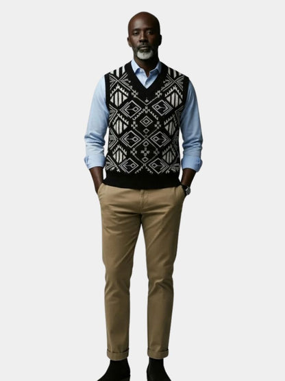 Academic Retro Knit Vest - Cross & Crown