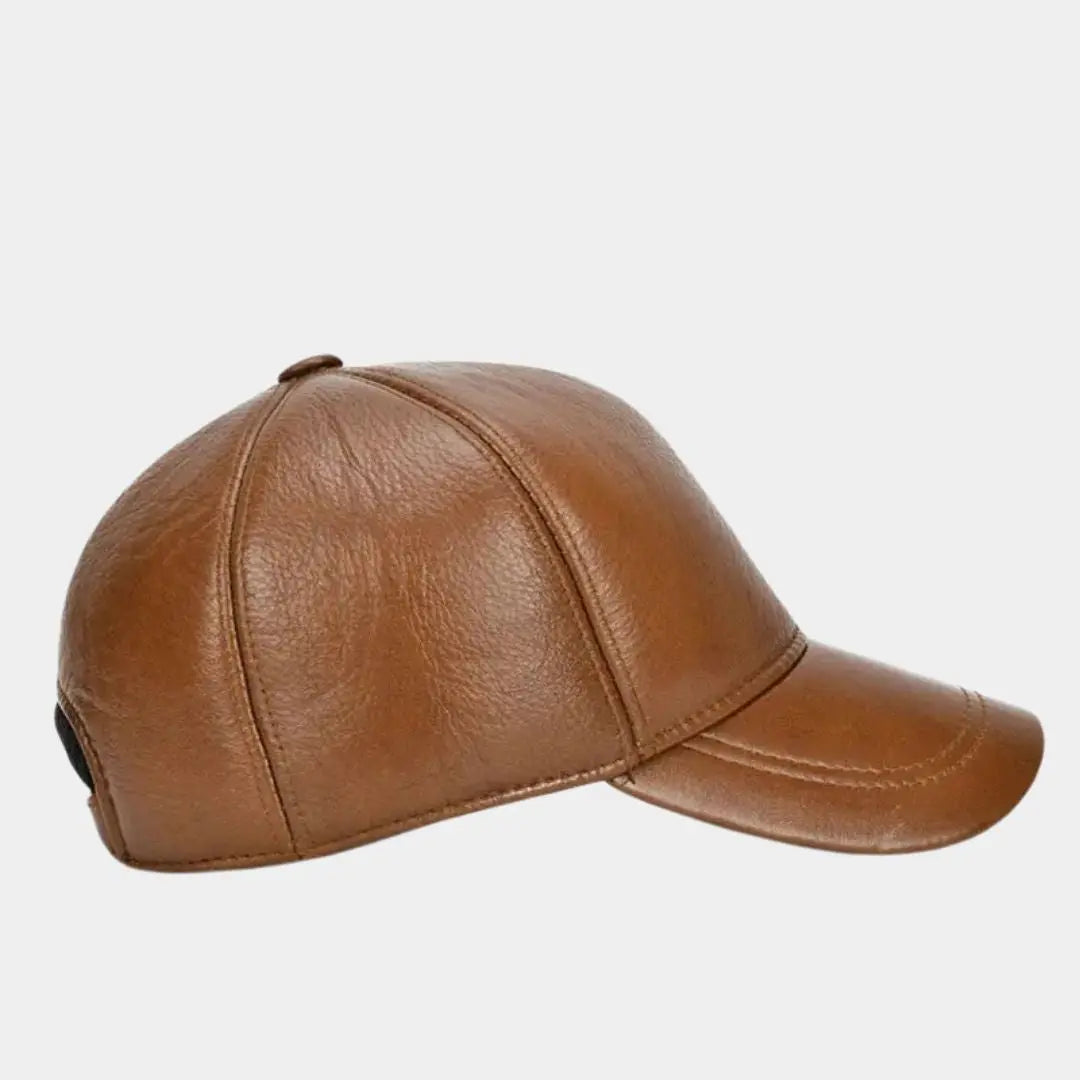 2024 Adjustable Men's Genuine Cowhide Leather Baseball Cap for Fall Winter Outdoor Sports Hat Men Real Cowhide Leather Caps Cross & Crown