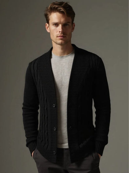 Men's Elegant Knit Cardigan - Cross & Crown