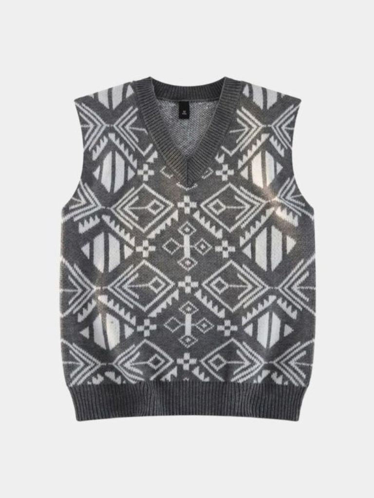 Akademische Retro-Strickweste - <tc>Cross & Crown</tc>