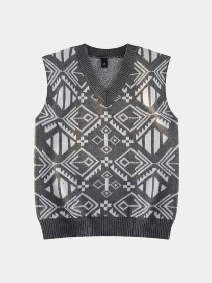 Akademische Retro-Strickweste - <tc>Cross & Crown</tc>