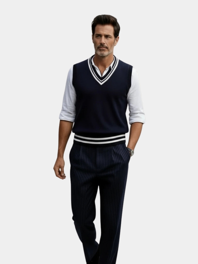 Old Money Essential Knit Vest - Cross & Crown