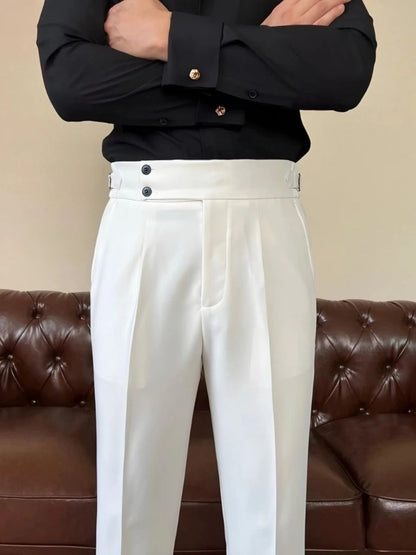 Classic Italia Sidetab Elastic Trousers - Cross & Crown