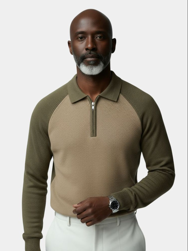 Raglan Quarter Zip Sweater - Cross & Crown